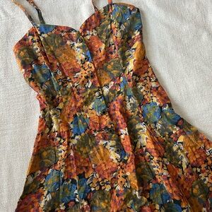 Vintage 90’s sweetheart neckline floral handmade dress